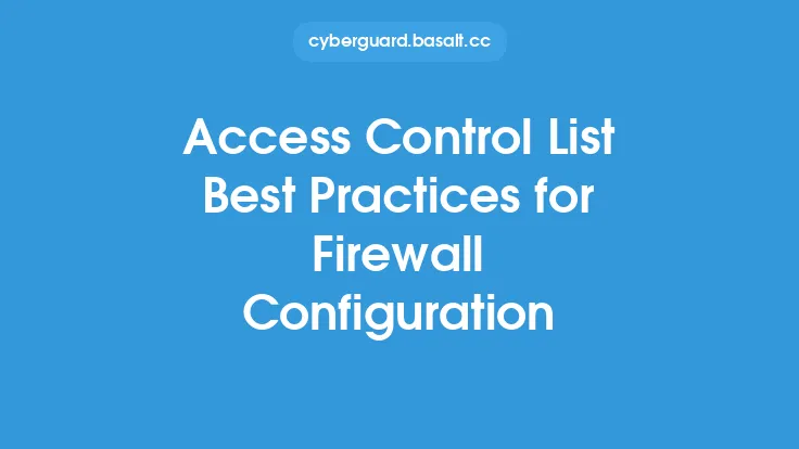 Access Control List Best Practices for Firewall Configuration Thumbnail